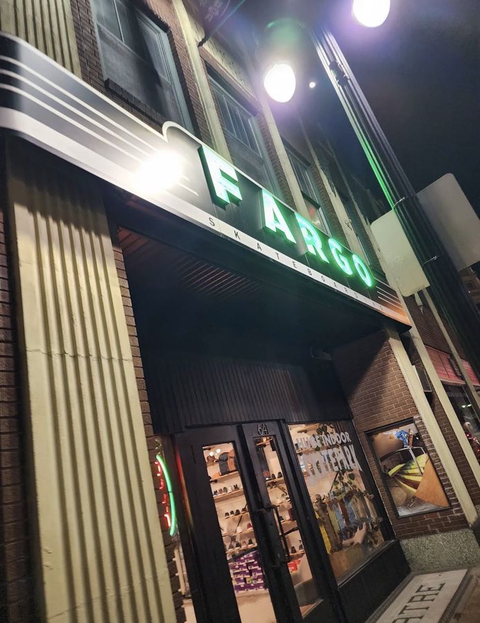 Go in the front doors
